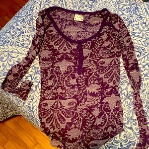 Intimately Free People sheer purple henley